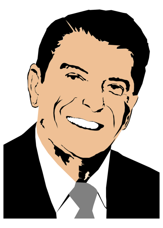 Ronald Reagan png sticker, US