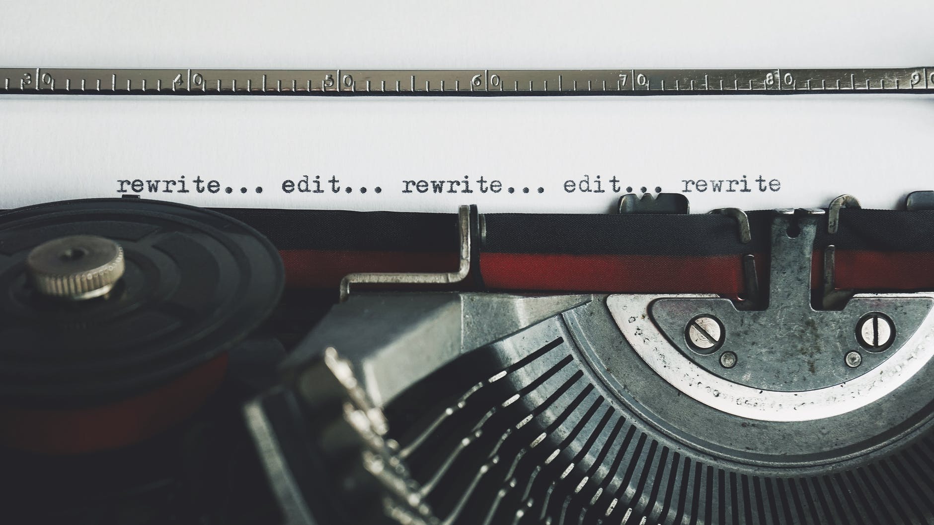 The art of blogging rewrite edit text on a typewriter
