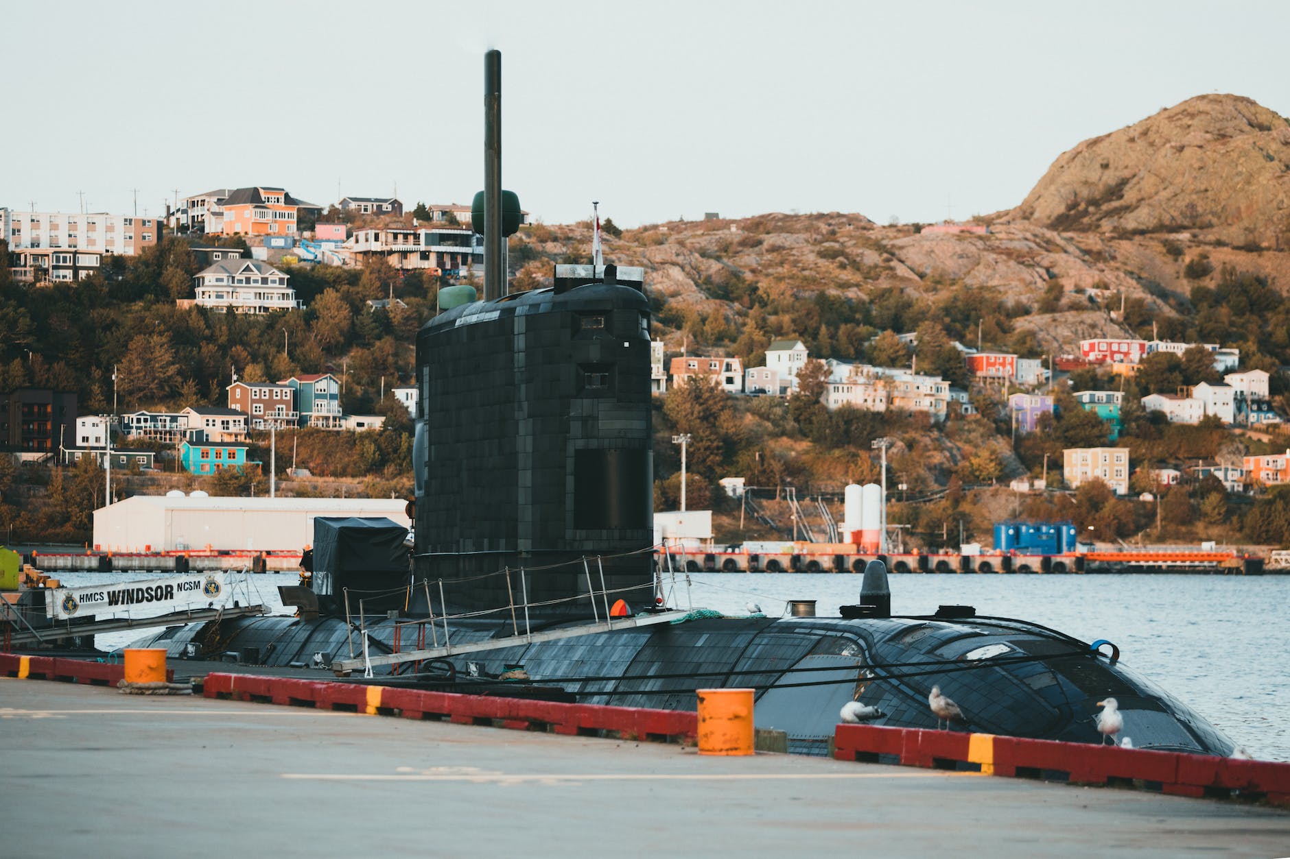 submarine in harbor
